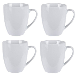 EXCELLENT Hrnek porcelánový sada 4 ks bílá 380 ml KO-628100160