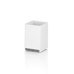 KELA Pohár Cube polyresin bílá KL-23692