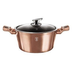 BERLINGERHAUS Kastrol s mramorovým povrchem a poklicí 30 cm Rosegold Metallic Line BH-6194