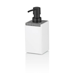 KELA Dávkovač mýdla Cube polyresin bílá 300 ml KL-23694