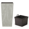 Květináč URBI SQUARE BETON EFFECT s vkladem 22 cm - barva: beton