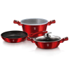 BERLINGERHAUS Sada nádobí s mramorovým povrchem 5 ks Burgundy Metallic Line BH-6780