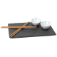 EXCELLENT HOUSEWARE Sushi set porcelán/břidlice/bambus sada 7ks KO-210000100
