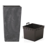 Květináč URBI SQUARE BETON EFFECT s vkladem 22 cm - barva: antracit