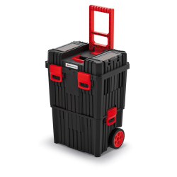 Modulární kufr na nářadí s transp. kolečky HEAVY 450x360x640 mm - barva: černá