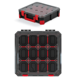 Organizér TITAN - 12 přihrádek (přepážky), 390x390x110 - průhledné víko