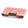 Plastový organizér 21 červených krabiček NORB 399x303x50 mm