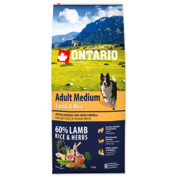 ONTARIO Dog Adult Medium Lamb & Rice 12 kg