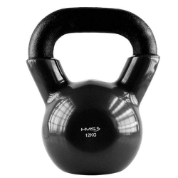 Kettlebell pokrytý vinylem HMS KNV12 12 kg, černý